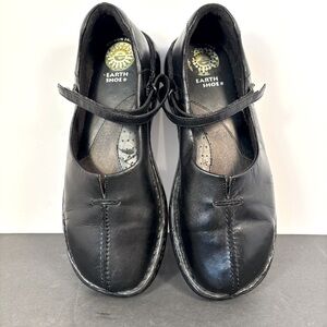 Earth Shoes Black Leather Mary Jane Comfort Flats Women’s Size 8
